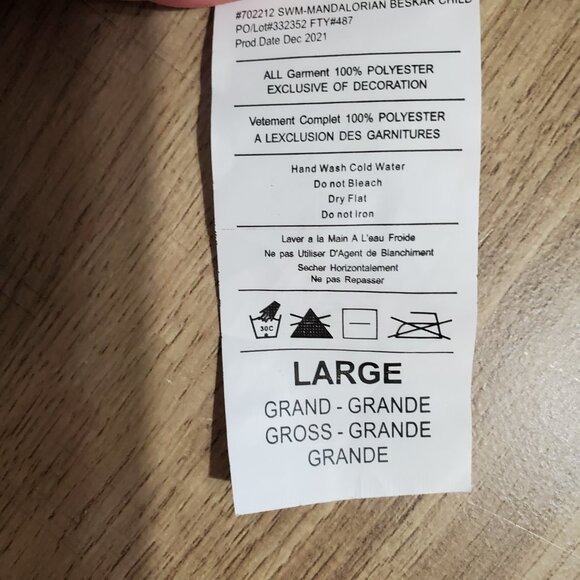 Star Wars The Mandalorian Costume Youth Size Large - Picture 8 of 9